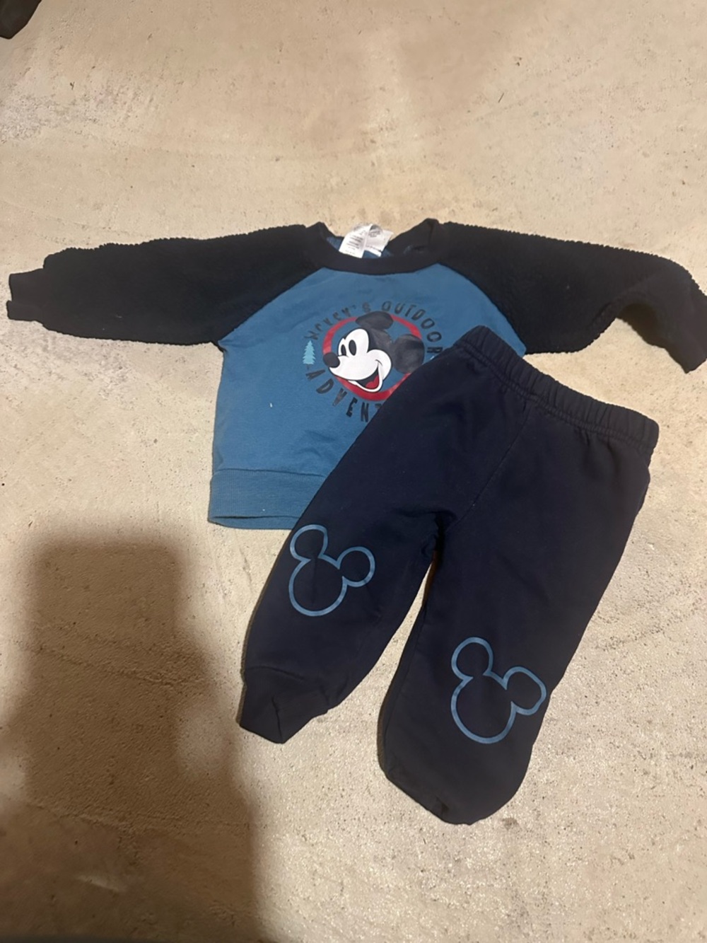 Disney Blue & Black Mickey Sweatshirt and Joggers Set